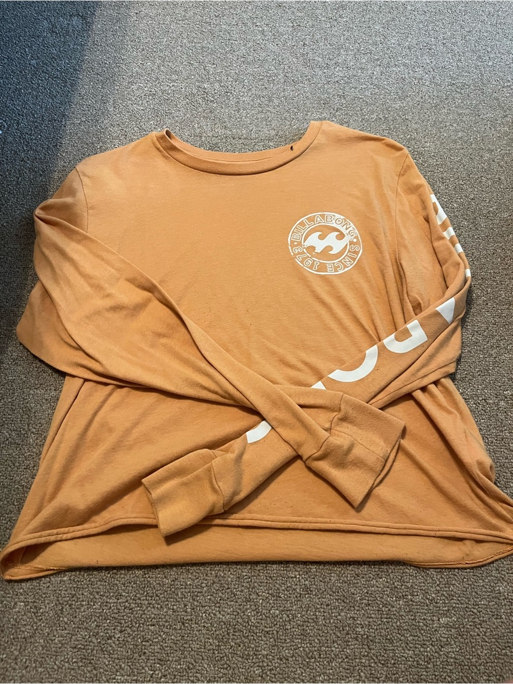 Billabong Women's Long Sleeve Tee in Yellow with White Logo